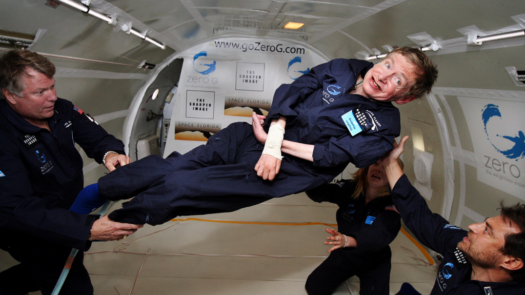 Stephen Hawking in zero gravity