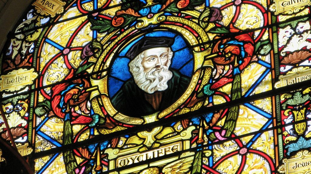 John Wycliffe stained glass window