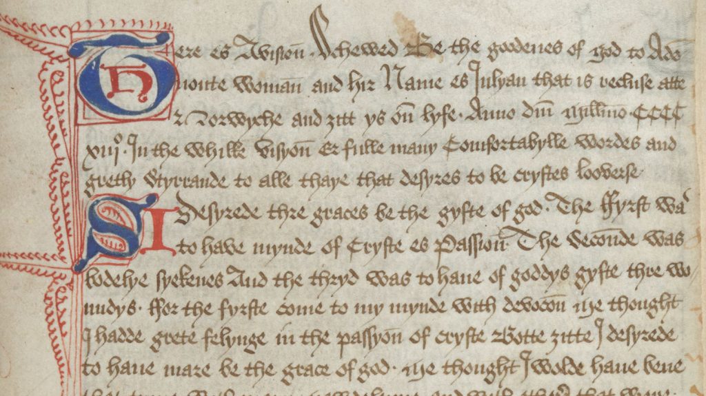 Manuscript of Julian of Norwich Revelations