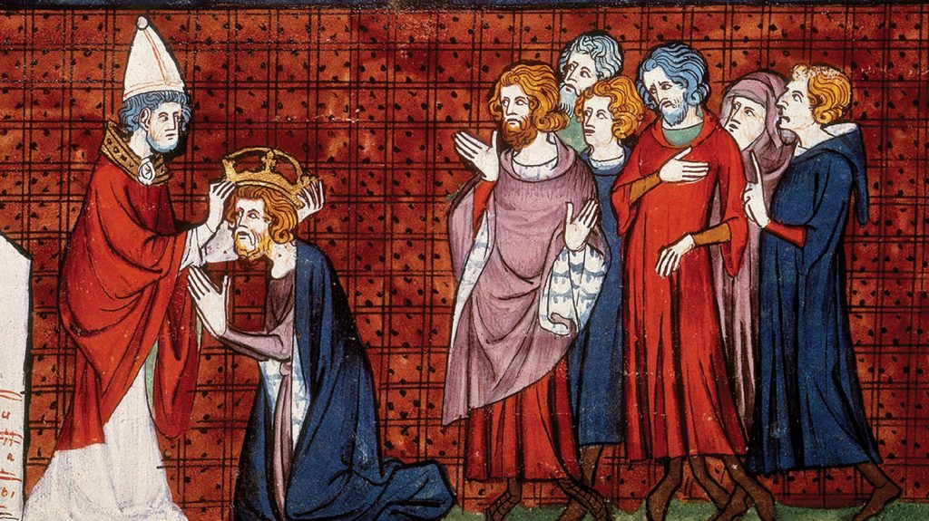 Pope Leo III crowns Charlemagne