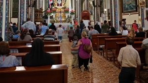 Pilgrims in the Basilica of Cartago, Costa Rica
