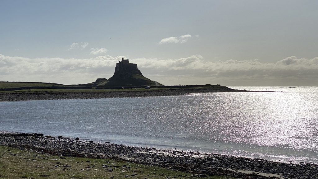 Lindisfarne Castle seen from the shore