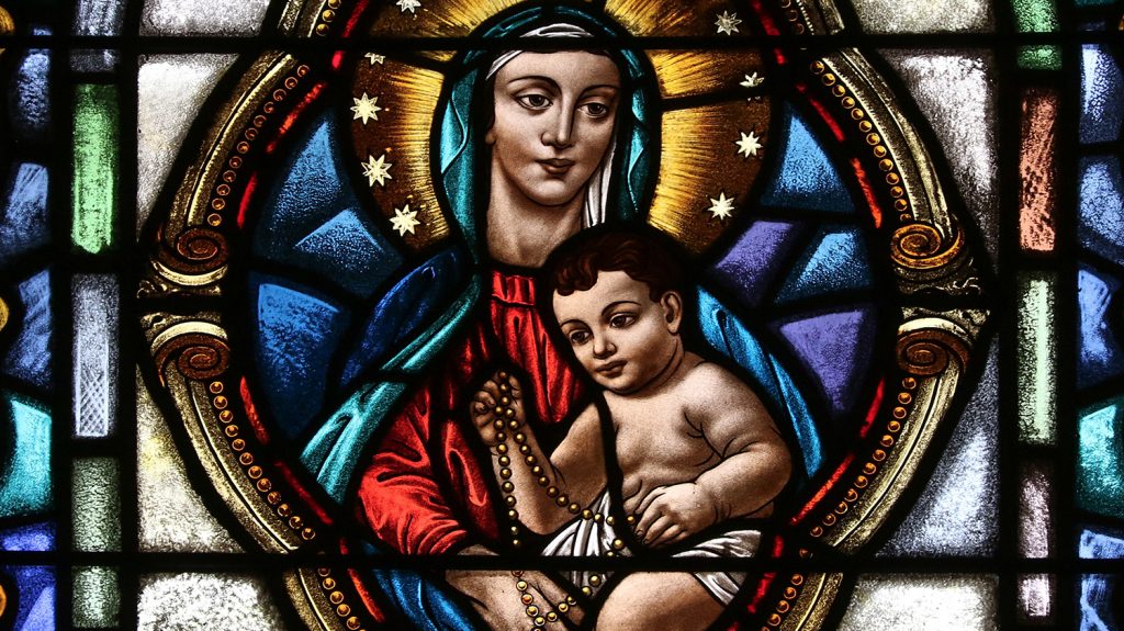 Stained glass for Our Lady of the Rosary