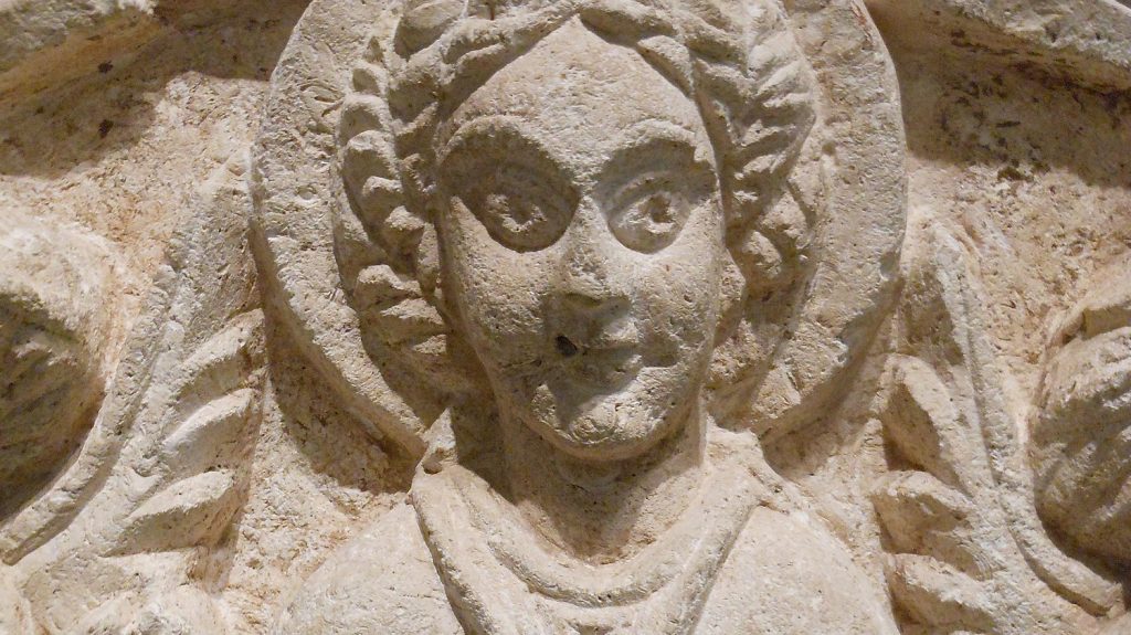 Carving of St Thecla